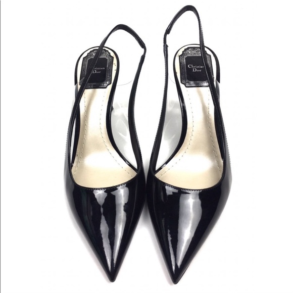 NWOB Dior Clear & Black Patent Leather Slingback - Picture 14 of 16